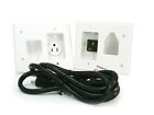 4652 Unbranded Generic Power Cable Extension Kit 2 White Wall Plates 6 Ft 1 Receptacle 844660046523