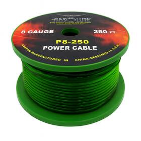 P8250gr Absolute Usa 811234019771 8ga 250ft Green Power Ground Wire Car Audio Amplifier Marine