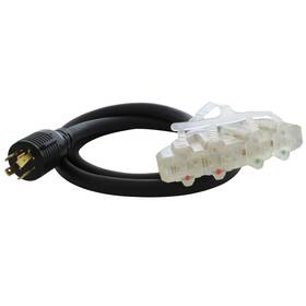 L14-20p Ac Works 819145029483 20amp 4-prong Generator Locking Plug To 4 Nema 5-15/20r
