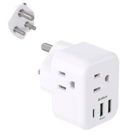 Ad3utsa Addtam India Power Adapter Type D Plug With 3 American Outlets Usb