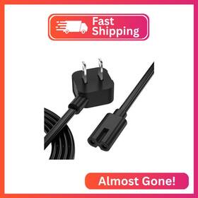 Agvee Bhsz8-bk09 10ft Tv Power Cord For Samsung 90 Degree Etl Listed 18awg 2-prong Ac Powe