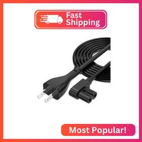 Agvee Bus8-bk09 12ft Tv Power Cord 90 Degree Angled L-shaped Ul Listed 2-prong Ac C