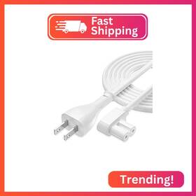 Bus8-wt06 Agvee 6ft Tv Power Cord 90 Degree Angled L-shaped Ul Listed 2-prong Ac Ca