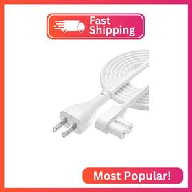 Bus8-wt12 Agvee 12ft Tv Power Cord 90 Degree Angled L-shaped Ul Listed 2-prong Ac C