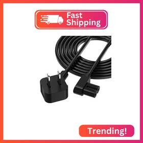 Agvee Busr8-bk05 5ft Tv Power Cord 90 Degree Angled L-shaped Ul Listed 2-prong Ac Ca