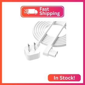 Agvee Busr8-wt05 5ft Tv Power Cord 90 Degree Angled L-shaped Ul Listed 2-prong Ac Ca