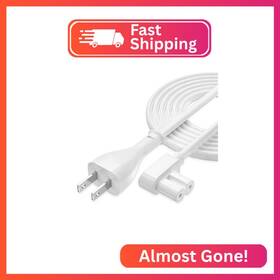 Agvee Cus8-wt09 10ft Tv Power Cord 90 Degree Angled L-shaped Ul Listed 2-prong Ac C