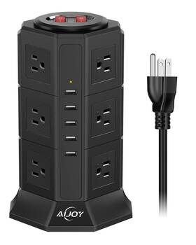 1050j Aijoy 631851563972 Power Strip Tower Extension Cord 10 Ft Surge Protector Charging Statio