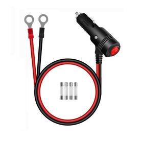 F1055 Alanph 14awg 12/24v 3ft Fused Replacement Cigarette Lighter Male Plug Extension Cabl