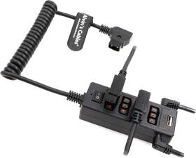 Dt1f4p Alvins Cables D-tap Splitter Cable With Power Coiled Multifunctional