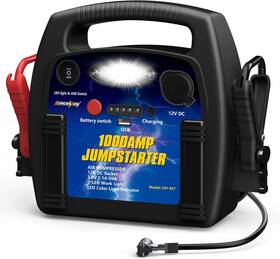 1000a Amcelooy 313028762714 Car Jump Starter With Air Compressor 12v Battery Booster Tire Inflator
