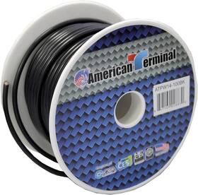 Atpw14-100bk American Terminal 14 Gauge 100 Feet Wire Black Power Ground Primary