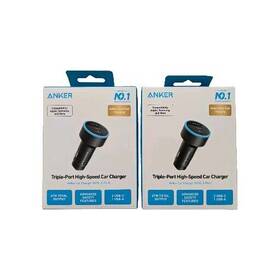 A2736h11-1 Anker Lot Of 2 - Brand New 335 3-port Car Charger 67w Usb-c Black