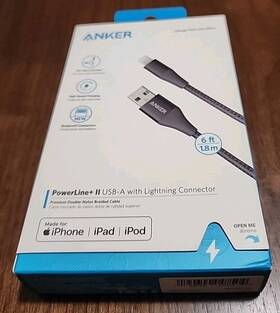 A8453h13-1 Anker New Usb-a To Lightning Apple Compatible Connector Cable 6ft/1.8m - Black
