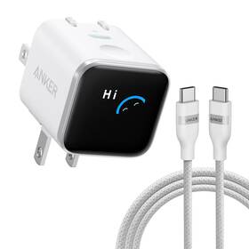 Anker B121dj21-1 - Nano Charger 45w Smart Display 180 Foldable With Usb-c Cable W