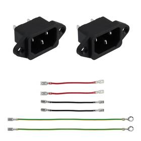 Bz110729 Antrader 2pcs Iec 320 C14 Male 3 Pins Screw Mount Inlet Ac Power Plug Adapter