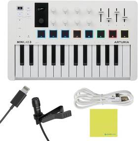 Mfa07 Arturia 810139691198 Minilab 3 25 Keys Midi Keyboard Controller Bundle With Mic And Usb Cable