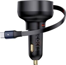 C00057802111-01 Baseus - Enjoyment Pro 60w Usb-c Port Fast Car Charger 12-24v With Retractabl C00057802111-01 Baseus - Enjoyment Pro 60w Usb-c Port Fast Car Charger 12-24v With Retractabl