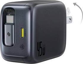 Baseus E0120c01 - Enercore With Single Retractable Usb-c Cable Charger 45w Black