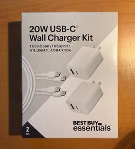 Be-mw220ca1w24b Best Buy Essentials Essentials- 20w Usb - C Wall Charger Kit