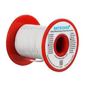 Sw22g60008f100w Bntechgo 22 Gauge Silicone Wire Spool 100 Ft White Flexible Awg Stranded T