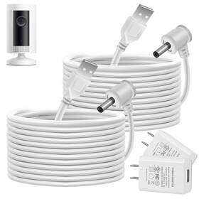 B-p0002-02 Bobuy Charge Cords 30ft For Ring Weatherproof Indoor 2 Pack White-for
