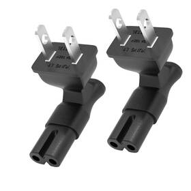 Bolaazul 740385409356 Us 2 Prong Right Angle Ac Power Adapter 2-pack 90 Degree P