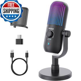 B0glz1fq9y Bribat Usb Condenser Microphone For Pc Gamingstreamingpodcastplug Play Rgb