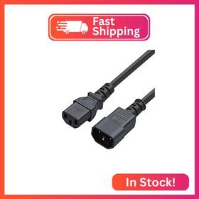 Cablecreation Ej-306 2-pack 6 Feet 18awg C14 To C13 Pdu Style Computer Power Extensio