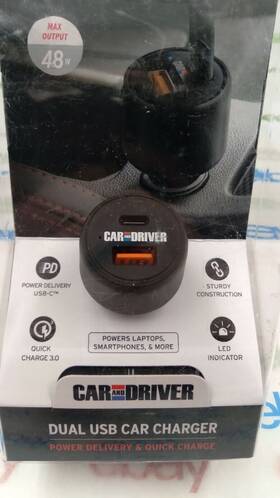 Cad-3175bk Car And Driver Charger With Usb-c Usb High-speed Power Delivery Por