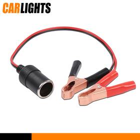 C-04crp0012ark Carlights 12v Battery To Cigarette Lighter Adapter Alligator Clamp Clip 20a Car Socket New