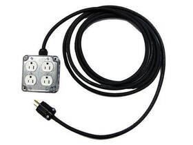 Qb-m-6 Cbi 6 Foot 12/3 Hardwired Power Cable With 2 20a Ac Duplex Outlets