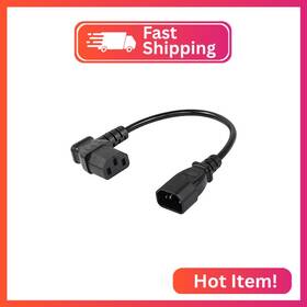 Cerrxian-lc13-c14-40cm Cerrxian 40cm Left Angle Iec 320 C13 To C14 Power Cable 90 Degree Male C