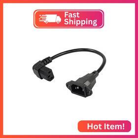 Cerrxian Dc13m-c14 0.3m Down Angle C13 To C14 Panel Mount Power Cable 90 Degree Iec 320 C