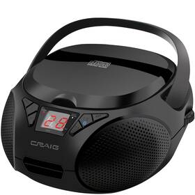 Cd6925bt-bk Craig Cd6925 Portable Top-loading Stereo Cd Boombox With Am/fm Radio