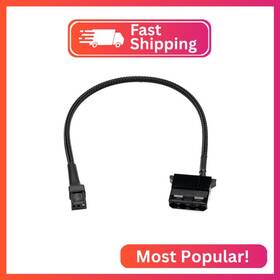 4058 Crj Electronics 3-pin Fan Header To 12v 4-pin Molex Power Adapter Cable - 12 Inch 30cm Bl