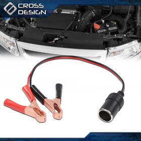 Ht-04crp0012ark Crossdesign 12v Battery To Cigarette Lighter Adapter Alligator Clamp Clip 20a Car Socket