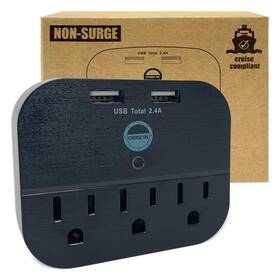 Cruiseon64 Cruise On 756779403749 Approved Power Strip - Non Surge Protector Travel With 2 U