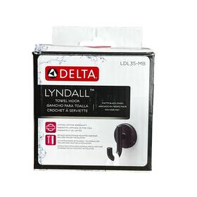 Delta 885785757369 Lyndall Matte Black Finish Towel Hook Bathroom Hardware