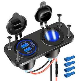 Depvko 713484981238 Upgraded Cigarette Lighter Socket Outlet Splitter Quick Charge 3.0 Usb