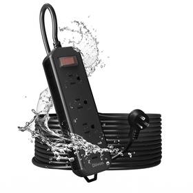 Ts-wp101 Diivoo Outdoor Power Strip Waterproof 25ft Extension Cord Surge Protector 4 Outlet