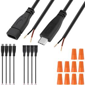 Nr-us-320a Dkardu Usb C Connector Diy Solderable 2 Wire Power Supply Extension Cable Charger Co