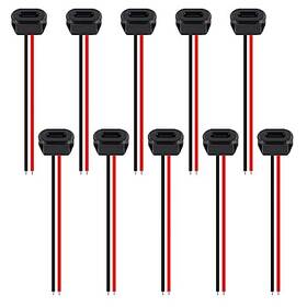 Dw-03546 Dweii 10pcs Type-c Female Chassis Waterproof 2p Solder Wire Type Usb C Pigtail D