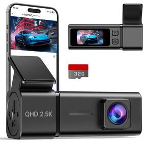 V100pro E-yeeger Dash Cam 2.5k Front Camera For Cars With App Wifi Mini Dashcam Built- Inch