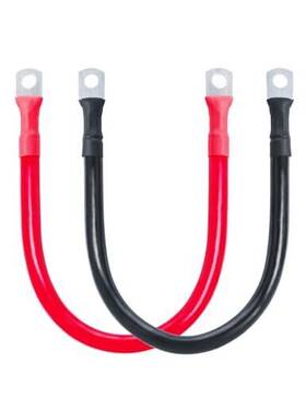 Eco-worthy 810127131729 2awg Battery Cable With 5/16ft Lug Terminals 12inch Cables Set Tinned Copper B