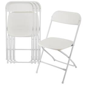 Elama 840191207327 4 Piece Plastic Folding Chair In White