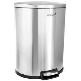 Elama 840191209208 50 Liter 13 Gallon Half Circle Stainless Steel Step Trash Bin With Slow Cl