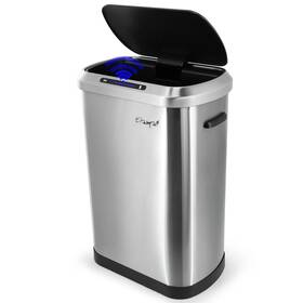 Elama 840191211911 13 Gallon Automatic Sensor Hands Free Trash Can In Silver