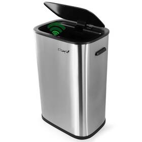 Elama 840191211928 14.5 Gallon Automatic Sensor Hands Free Trash Can In Matte Silver