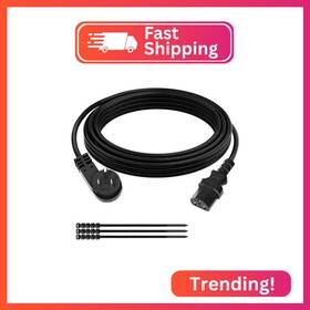 Elecan Elecan-30ft-a18-125v10a 3 Prong S Flat Plug Replacement Power Cord 30 Ft-45 Degree Angled Plug-lo